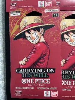 8x One Piece Carrying On His Will Sleeved Booster Pack OP-13 Lot English New - Image 2