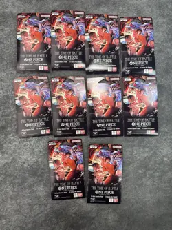 One Piece OP-16 The Time Of Battle Booster Pack Sleeves Lot of 10 Packs NEW - Image 1