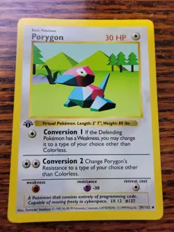 LP! - Porygon 39/102 Base Set Shadowless 1st Edition 1999 Pokemon Card - Image 1