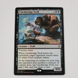 MTG Clackbridge Troll FOIL Rare Prerelease Promo Throne of Eldraine 084/269 NM - Image 1