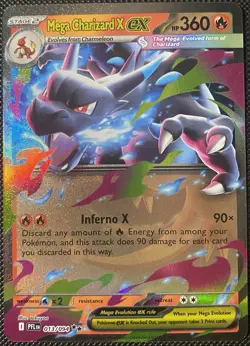 Mega Charizard X ex 013/094 Me02: Phantasmal Flames Holo - Pokemon Card - Image 1