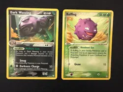 Dark Weezing 42/109 + Koffing 61/109 Team Rocket Returns Vintage Pokemon Lot - Image 1