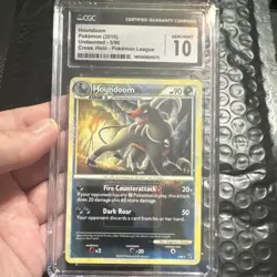 Houndoom Undaunted 5/90 Cross Hatch Holo Pokemon League CGC 10 2010 English - Image 1