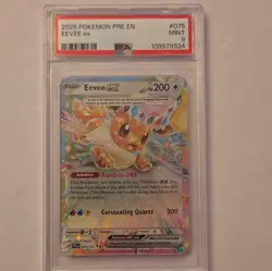 Pokemon TCG Sv Prismatic Evolutions Eevee ex 075/131 Holo PSA 9 Double Rare - Image 1