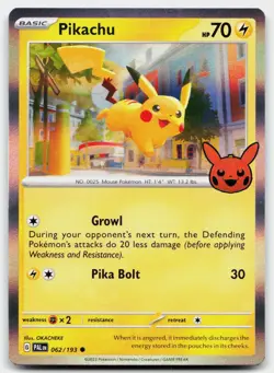 Pikachu 062/193 Holo Common Trick or Trade BOOster 2023 Pokemon Near Mint - Image 1