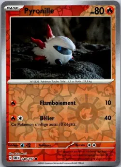 Carte Pokemon Pyronille 040/197 Reverse - 2023 - Image 1