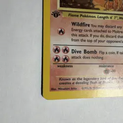 Pokemon TCG Moltres 12/62 Fossil Holo 1999 Vintage First Edition Game Played - Image 3