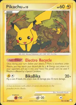 Pikachu 94/123 Common Mysterious Treasures Pokemon Damaged - Image 1
