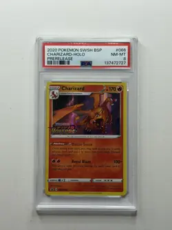 Pokemon 2020 Charizard SWSH066 Holo Prerelease Promo Vivid Voltage PSA 8 - Image 1