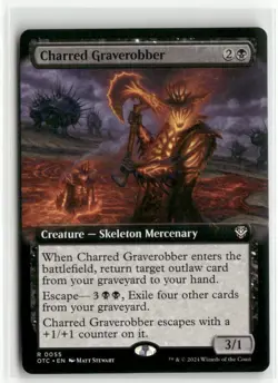 Charred Graverobber Extended Art - Commander Outlaws of Thunder Junction MTG NM - Image 1