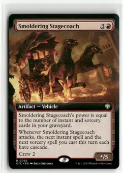 Smoldering Stagecoach Extended Art Commander Outlaws of Thunder Junction MTG NM - Image 1