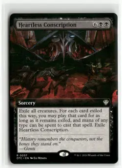 Heartless Conscription Extended Art Commander Outlaws of Thunder Junction MTG NM - Image 1