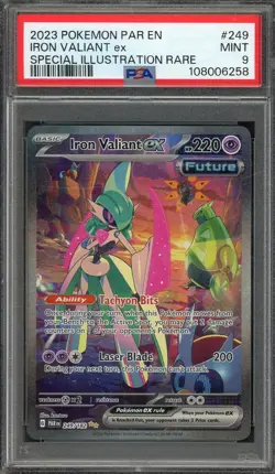 IRON VALIANT EX 2023 Pokemon Special Illustration Rare #249 Graded PSA 9 MINT - Image 1