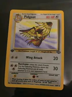 1999 Pokemon TCG Pidgeot Jungle 1st Edition Holo Rare 8/64 Collectible Vintage - Image 1
