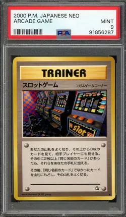 ARCADE GAME 2000 Pokemon Japanese Neo Trainer Graded PSA 9 MINT - Image 1