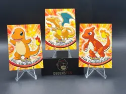 pokemon topps 2000 tv charmander charmeleon charizard topps 04 05 06 nm red logo - Image 1