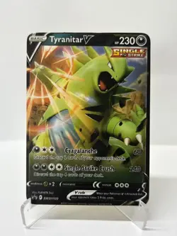 TyranitarV HP230 Gold Metal Pokemon Card-Collectible Gift Display - Image 1