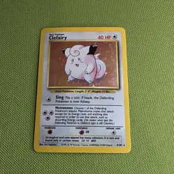 Pokemon TCG Clefairy Base Set Holo Unlimited Rare Card 5/102 - Image 1