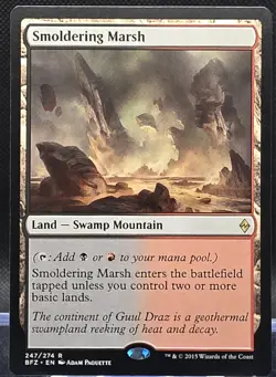 2x Smoldering Marsh #247 Battle for Zendikar Regular Rare - Image 1