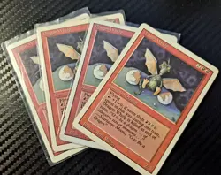Wizards of the Coast MTG Dragon Whelp Revised Edition 2/3 English Red x4 - Image 3