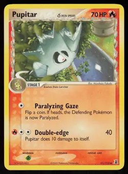 Pupitar 51/113 Uncommon Delta Species Pokemon Moderately Played - Image 1