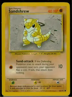 Pokemon TCG Base Set Unlimited Sandshrew LP - Image 1