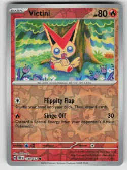 Victini 030/162 Common Temporal Forces Pokemon Reverse Holo Near Mint - Image 1