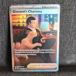 Pokemon TCG Giovanni's Charisma Holo Card 204/165 SV Scarlet & Violet 151 - Image 1