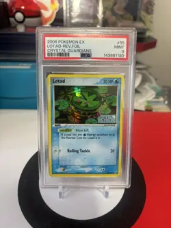 PSA 9 Lotad 55/100 Reverse Foil Stamped Crystal Guardians Pokemon Card MINT - Image 1