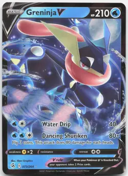 Greninja V 073/264 Holo V Rare Fusion Strike Pokemon Holo Near Mint - Image 1