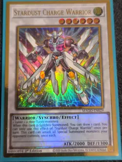 Konami Yu-Gi-Oh! Stardust Charge Warrior MAGO-EN029 1st Ed Premium Gold Rare VLP - Image 1