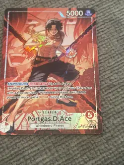 Portgas.D.Ace OP16-001 Alt Art Leader One Piece The Time of Battle NM - Image 2