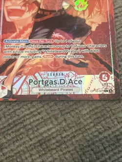 Portgas.D.Ace OP16-001 Alt Art Leader One Piece The Time of Battle NM - Image 3