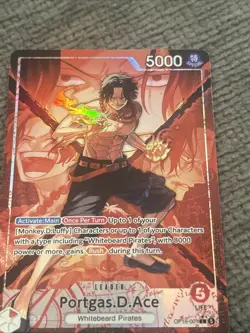 Portgas.D.Ace OP16-001 Alt Art Leader One Piece The Time of Battle NM - Image 4