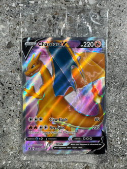Pokemon TCG Cards Charizard V SWSH050 Full Art Black Star Promo Holo SEALED - Image 1