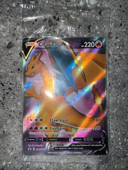 Pokemon TCG Cards Charizard V SWSH050 Full Art Black Star Promo Holo SEALED - Image 3