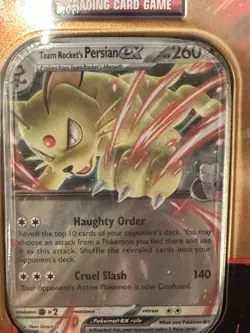 Pokemon TCG Scarlet And Violet Destined Rivals Team Rocket Persian Tin - Image 2