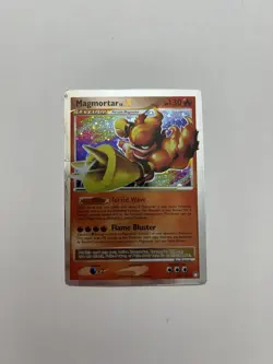 Pokemon TCG Magmortar LV.X Holo Card 123/123 Mysterious Treasures - Image 1
