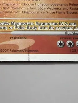 Pokemon TCG Magmortar LV.X Holo Card 123/123 Mysterious Treasures - Image 3