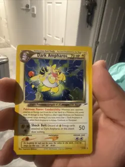 Pokemon Dark Ampharos TCG Neo Destiny Card 1/105 Unlimited Holo Rare - Image 1