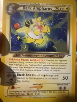Pokemon Dark Ampharos TCG Neo Destiny Card 1/105 Unlimited Holo Rare - Image 2