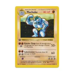 Pokemon Pokemon Base Set (Shadowless) Machoke (U) #34 (1st Ed) VG - Image 1