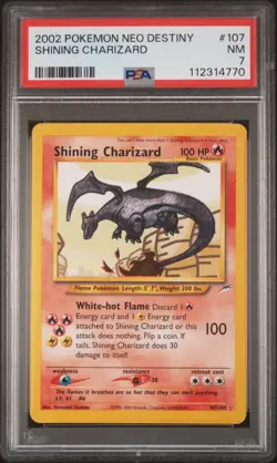 2002 POKEMON NEO DESTINY #107 SHINING CHARIZARD PSA 7 - Image 1