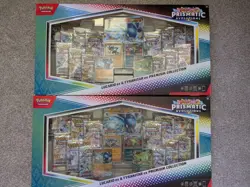 Pokemon Prismatic Evolutions Lucario Ex Tyranitar Ex Premium Collection Lot of 2 - Image 1