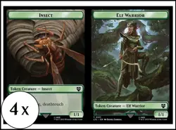 MTG - 4 x Insect Elf Warrior Token - Playset of 4 - Lord of the Rings Commander - Image 1