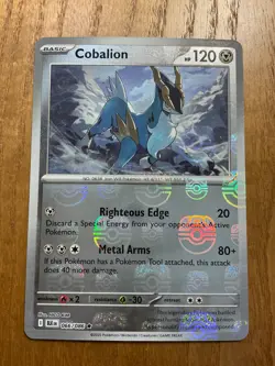 Cobalion (Master Ball Pattern) 066/086 Sv:Black Bolt Holo Pokemon card single NM - Image 1