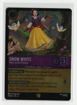 SNOW WHITE - Merry as the Morning COLD FOIL LEGENDARY Lorcana Wilds Unknown #37 - Image 1