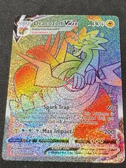 Dracozolt VMAX 210/203 SWSH07: Evolving Skies Pokemon Card NM Rainbow - Image 1
