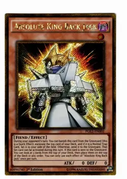 YUGIOH Absolute King Back Jack PGL2-EN002 1st edition Gold Rare NM - Image 1