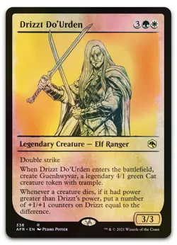 Drizzt Do'Urden (Showcase) #338 (Foil) (NM) Forgotten Realms AFR Magic MTG - Image 1